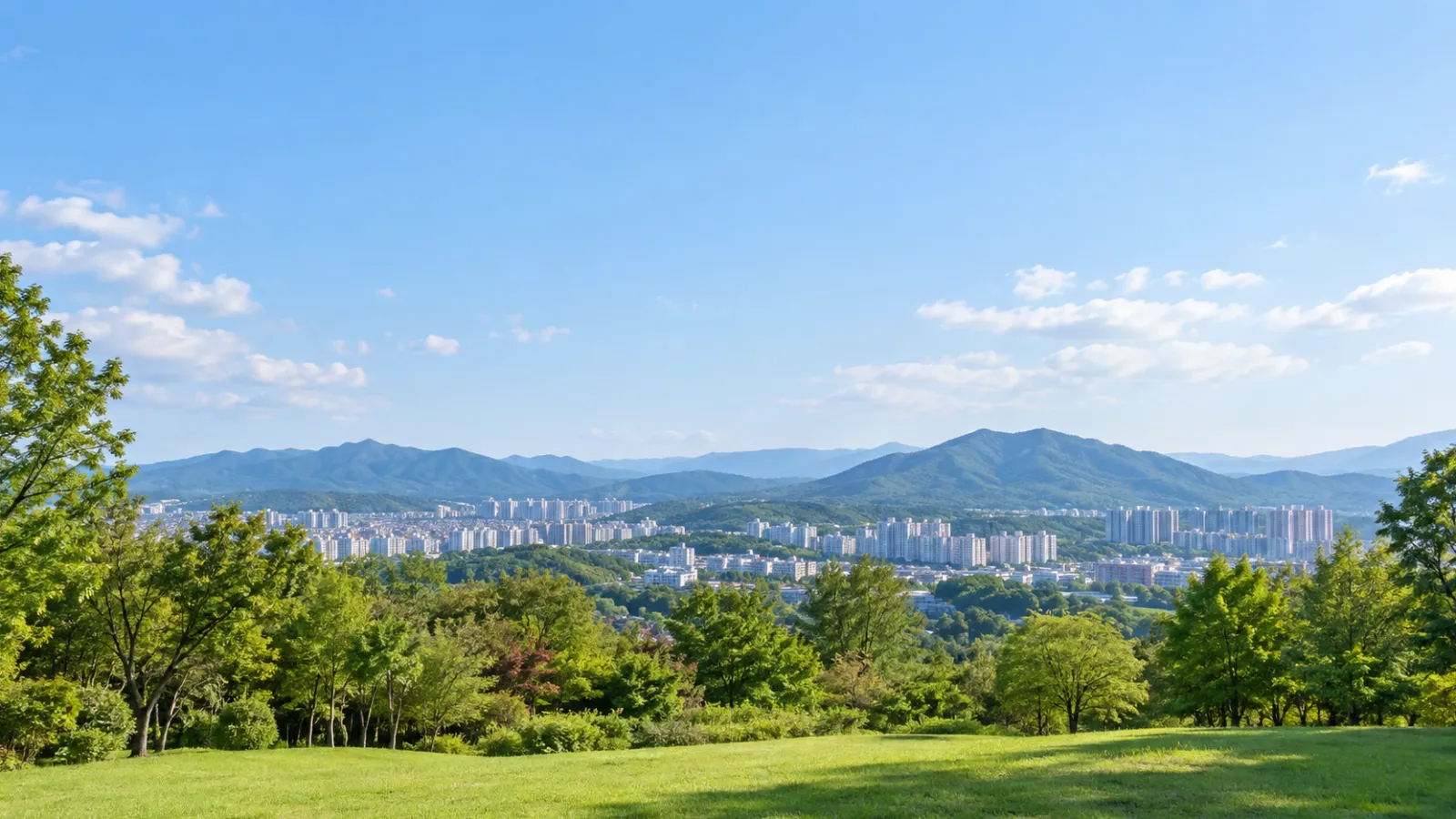 충청남도 천안시의 도시와 산·녹지가 어우러진 지역 특성을 참고해 AI로 생성한 가상 분위기 이미지입니다. 실제 장소나 학교·학원 건물을 촬영한 사진이 아닙니다.