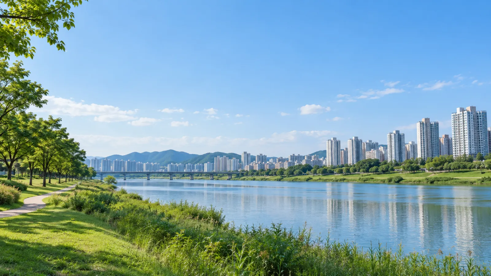 울산광역시 남구의 태화강 강변 녹지와 도시 경관 특성을 참고해 생성한 가상 장면입니다. 실제 장소나 학교·학원 건물을 촬영한 사진이 아닌 AI 분위기 이미지입니다.