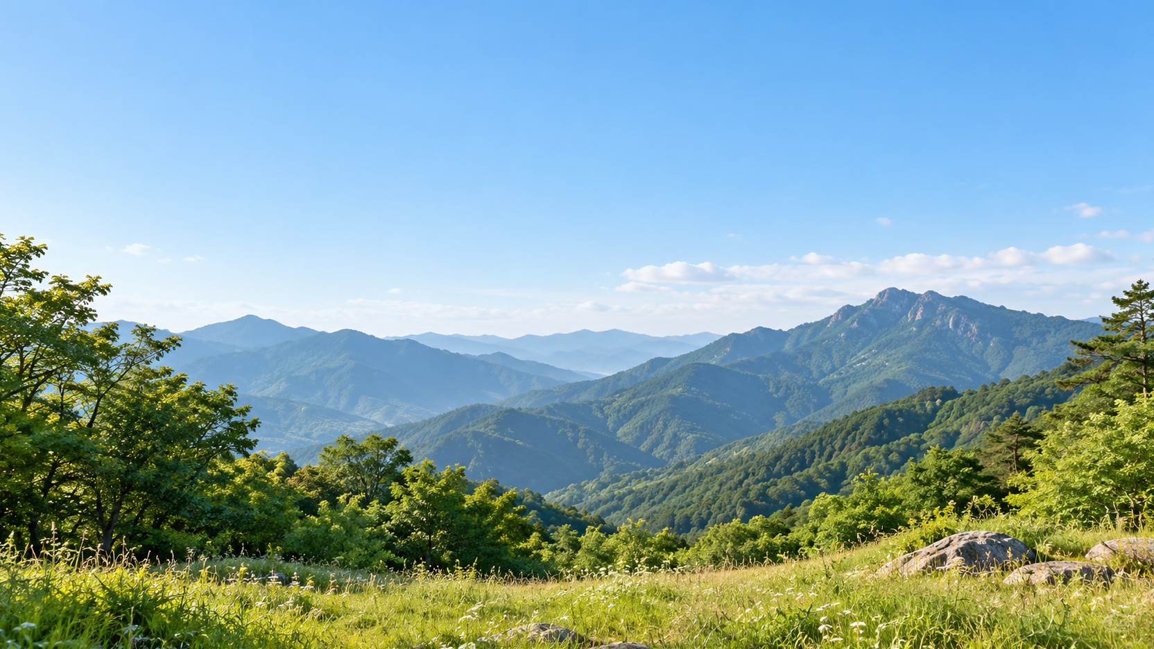충청남도 계룡시의 산림과 산 능선의 지리적 특성을 참고해 만든 실사 느낌의 가상 지역 장면. 실제 장소를 촬영한 사진이 아닌 AI 생성 분위기 이미지입니다.
