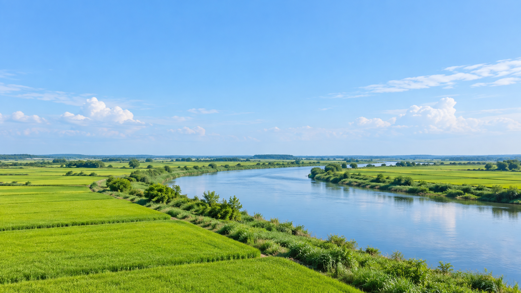 경기도 평택시의 평탄한 들녘과 하천 지형을 참고해 만든 AI 지역 분위기 이미지입니다. 실제 장소나 학교·학원 건물을 촬영한 사진이 아닌 가상 장면입니다.
